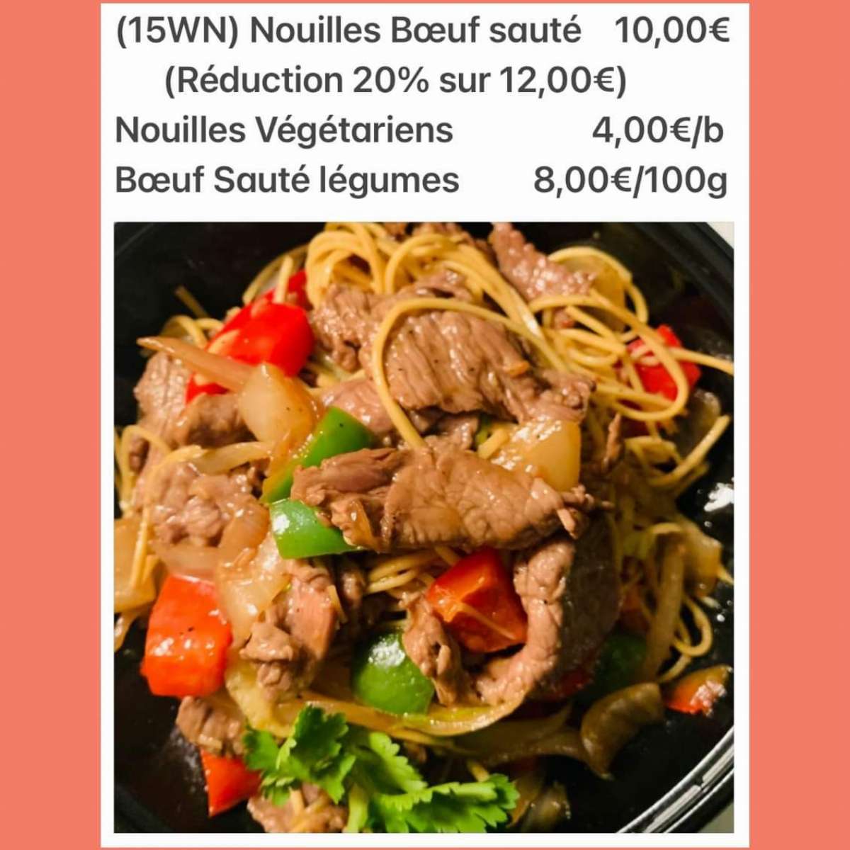 nouilles bœuf sauté